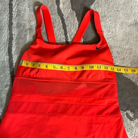 NIKE Mesh Solid Edge V-Back Women's 2-Piece Tankini Swim Set - Picture 11 of 13